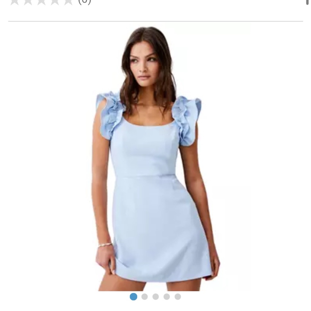 French Connection Whisper Sleeveless Ruffle Shoulder Dress